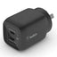 Belkin BOOST UP Dual USB-C Wall Charger - GaN Technology 65W with PPS-3