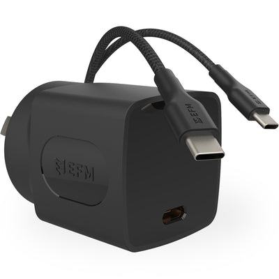 EFM 35W Wall Charger - With 1.2M Type-C Braided Type-C Cable - Black-0