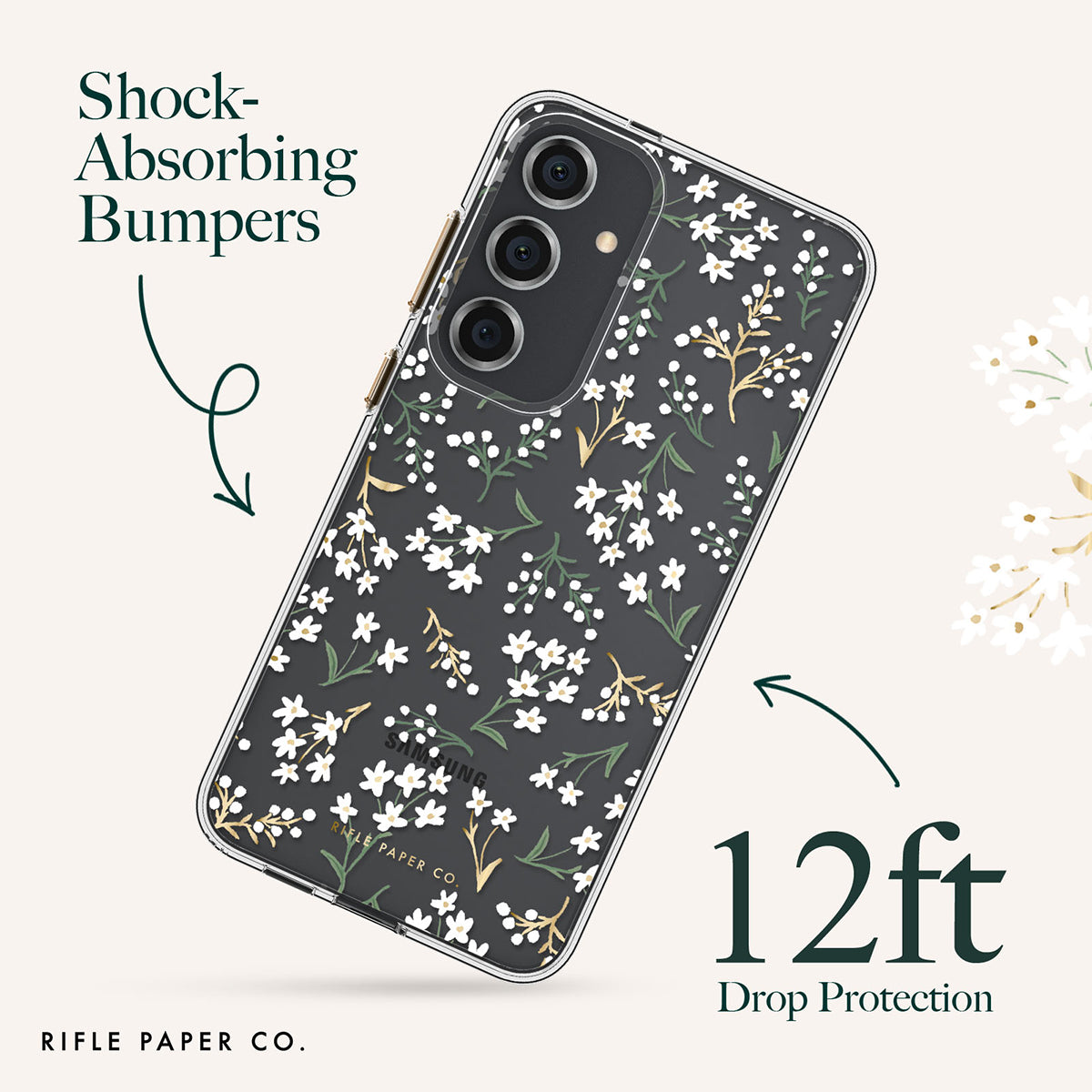 Case-Mate Rifle Paper Co Case - For Samsung Galaxy S24+ - Petite Fleurs-4