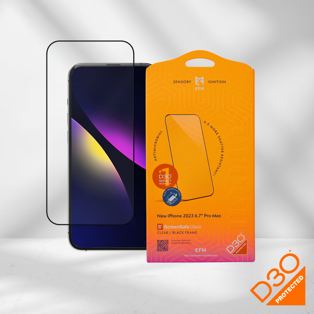 EFM ScreenSafe Glass with D3O Screen Armour - For iPhone 15 Pro-7