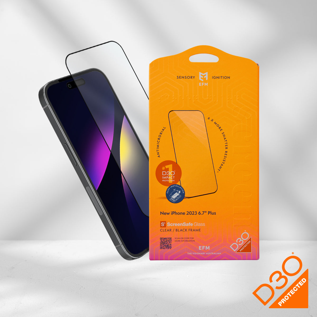 EFM ScreenSafe Glass with D3O Screen Armour - For iPhone 15 Plus-7