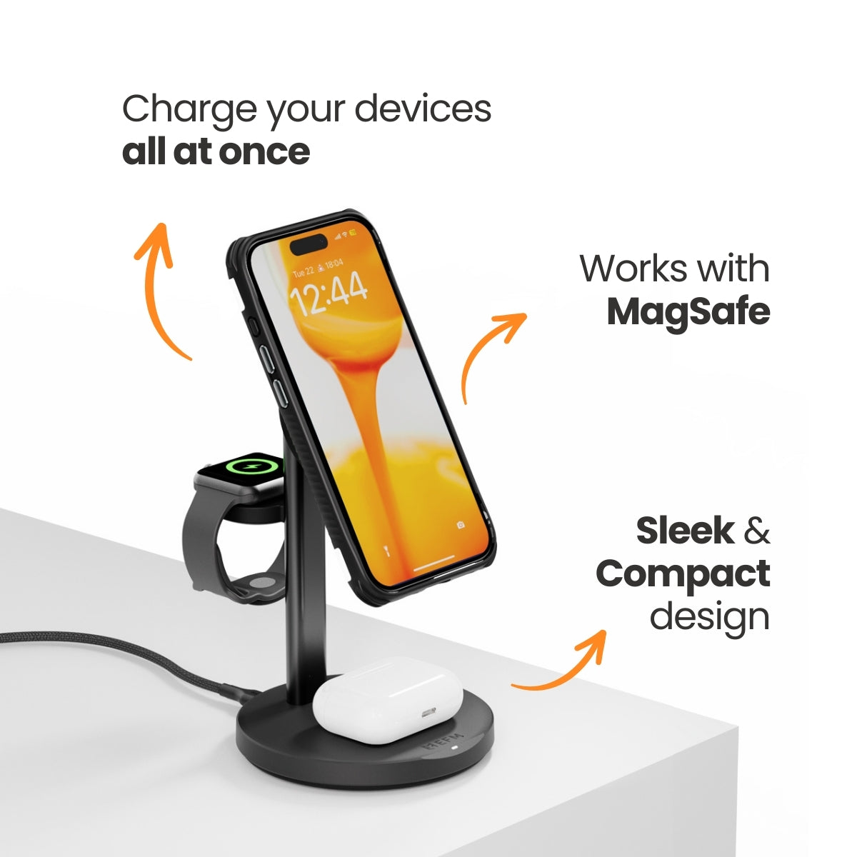 EFM FLUX 3-in-1 Wireless Charger - With 20W Wall Charger-1