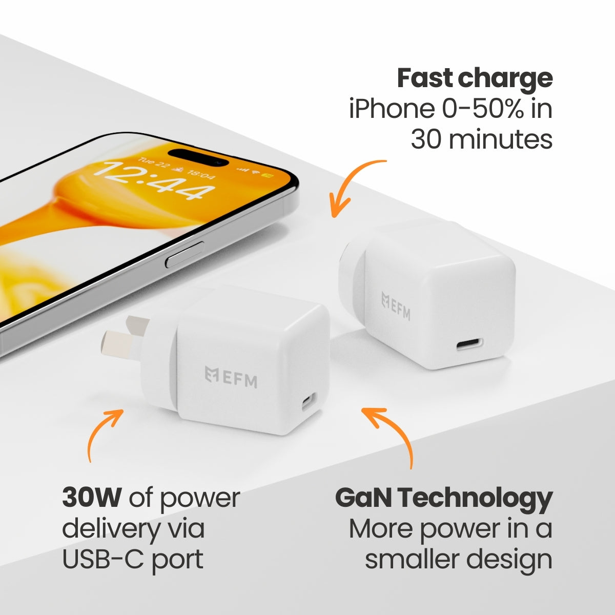 EFM ECO 20W Wall Charger - With Power Delivery and PPS Technology - White-2