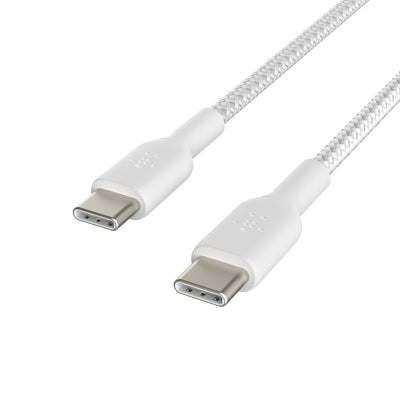 Belkin BoostCharge USB-C to USB-C Braided 1M Cable  - Universally compatible - White-1