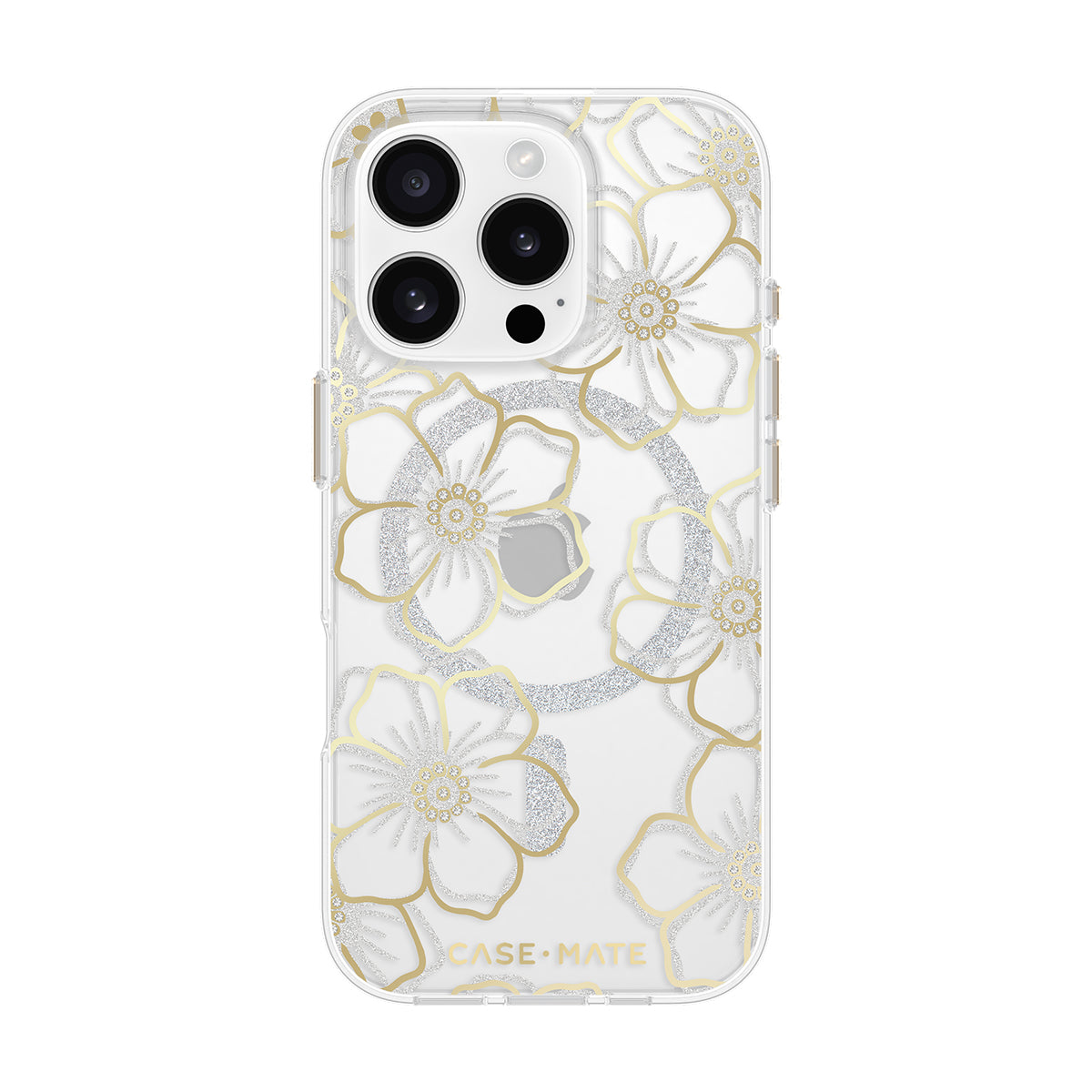 Case-Mate Floral Gems MagSafe Case - For iPhone 16 Pro - Gold-0