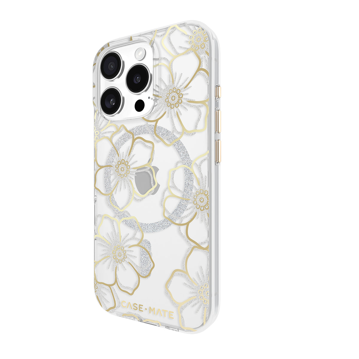 Case-Mate Floral Gems MagSafe Case - For iPhone 16 Pro - Gold-2