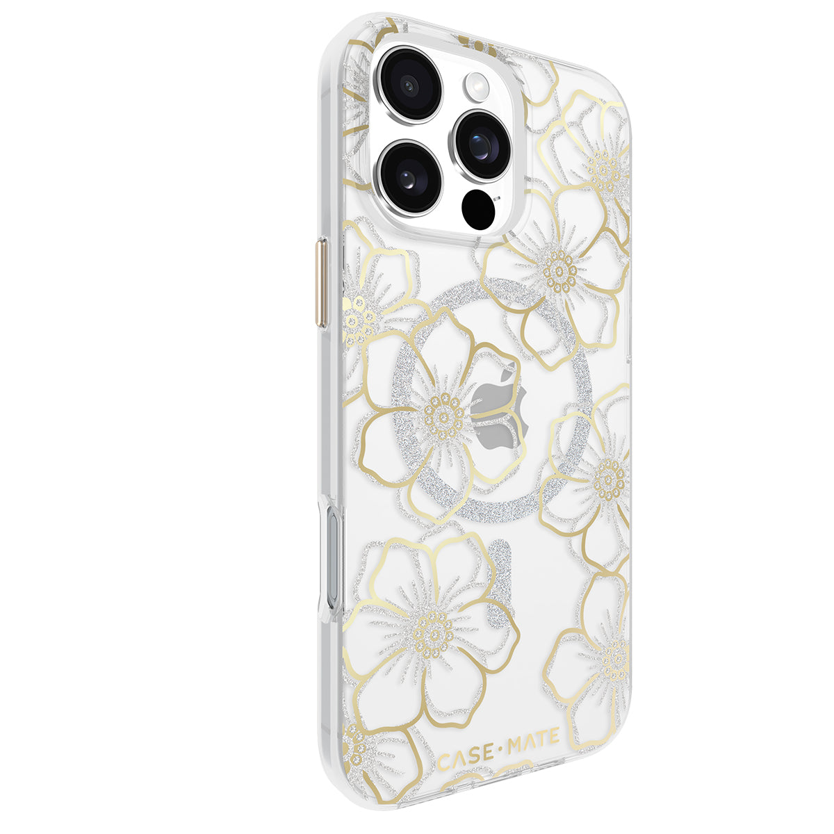 Case-Mate Floral Gems MagSafe Case - For iPhone 16 Pro Max - Gold-1