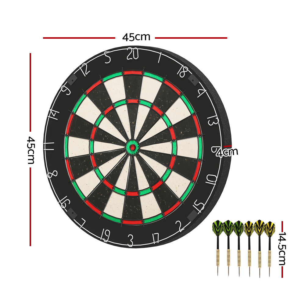 18" Dartboard Dart Board with Steel Darts Competition Party Game-1