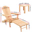 Gardeon 3PC Adirondack Outdoor Table and Chairs? Wooden Sun Lounge Beach Patio Natural-1