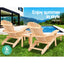 Gardeon 3PC Adirondack Outdoor Table and Chairs? Wooden Sun Lounge Beach Patio Natural-11