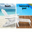 Gardeon 3PC Adirondack Outdoor Table and Chairs Wooden Sun Lounge Beach Patio White-10