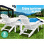 Gardeon 3PC Adirondack Outdoor Table and Chairs Wooden Sun Lounge Beach Patio White-11