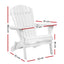 Gardeon Adirondack Outdoor Chairs Wooden Foldable Beach Chair Patio Furniture White-1