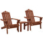 Gardeon 3PC Adirondack Outdoor Table and Chairs Wooden Beach Chair Brown-0