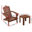 Gardeon 3PC Adirondack Outdoor Table and Chairs Wooden Beach Chair Brown-1