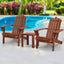 Gardeon 3PC Adirondack Outdoor Table and Chairs Wooden Beach Chair Brown-7