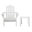 Gardeon 3PC Adirondack Outdoor Table and Chairs Wooden Beach Chair White-2