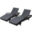 Gardeon 2PC Sun Lounge Wicker Lounger Outdoor Furniture Beach Chair Patio Adjustable Cushion Black-0