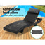 Gardeon 2PC Sun Lounge Wicker Lounger Outdoor Furniture Beach Chair Garden Adjustable Black-6