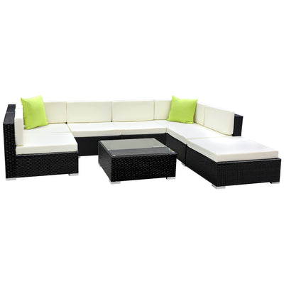 Gardeon 8-Piece Outdoor Sofa Set Wicker Couch Lounge Setting 7 Seater-0