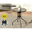 Gardeon 3PC Outdoor Bistro Set Table and Chairs Stackable Patio Furniture Black-5