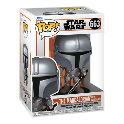 Star Wars: Mandalorian - Mandalorian with DarkSaber Pop! Vinyl-1