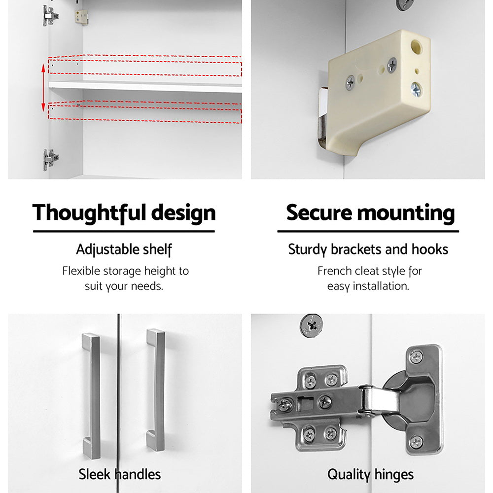 Cefito Bathroom Storage Cabinets 900mm Wall Mounted Medicine Cabinet Cupboard-4
