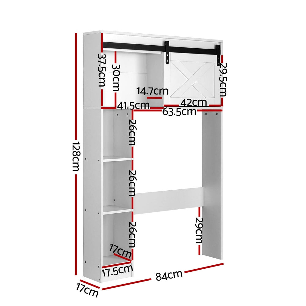 Artiss Bathroom Cabinet Over the Toilet Storage Organiser Laundry Shelf 128cm-1