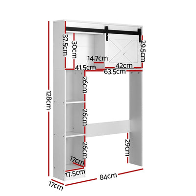 Artiss Bathroom Cabinet Over the Toilet Storage Organiser Laundry Shelf 128cm-1