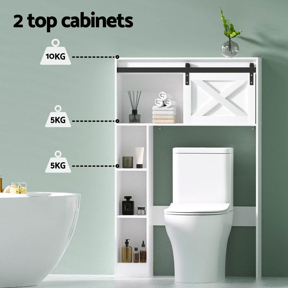 Artiss Bathroom Cabinet Over the Toilet Storage Organiser Laundry Shelf 128cm-3