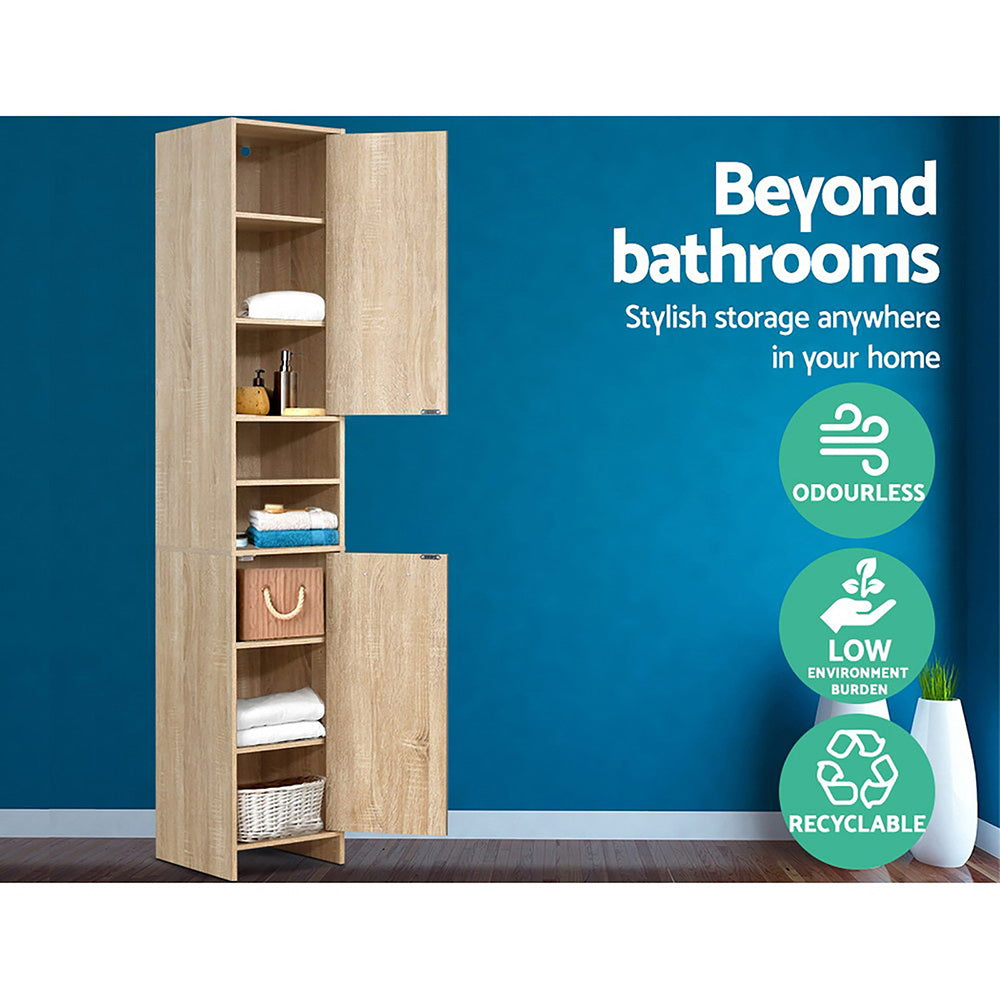 Artiss Bathroom Cabinet Storage 185cm Wooden-3