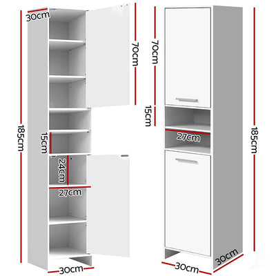 Artiss Bathroom Cabinet Storage 185cm White-1