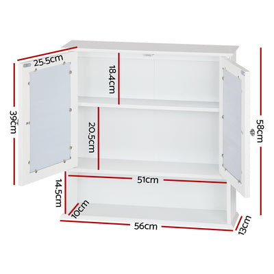 Artiss Bathroom Mirror Cabinet Storage Cupboard-1