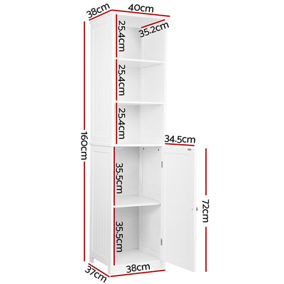 Artiss Bathroom Cabinet Storage 160cm White-1