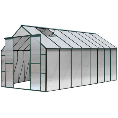 Greenfingers Greenhouse 5.1x2.44x2.1M Aluminium Polycarbonate Green House Garden Shed-0