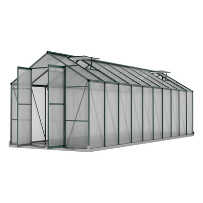 Greenfingers Greenhouse 6.3x2.44x2.1M Aluminium Polycarbonate Green House Garden Shed-0