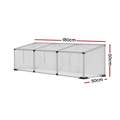 Greenfingers Greenhouse 180x50x50CM Cold Frame Plant Grow Aluminium Polycarbonate Green House-1