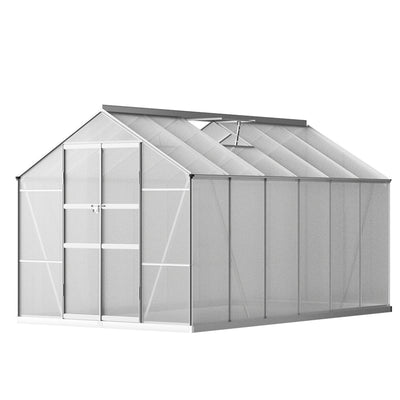 Greenfingers Greenhouse 3x2.5x2.26M Double Doors Aluminium Green House Garden Shed-0