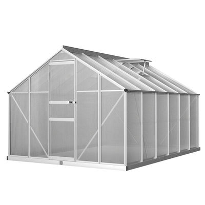 Greenfingers Greenhouse 3.6x2.5x1.95M Aluminium Polycarbonate Green House Garden Shed-0