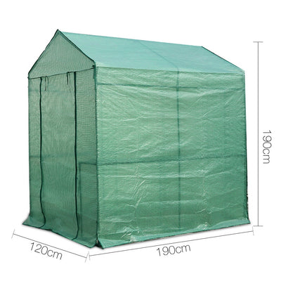 Greenfingers Greenhouse 1.2x1.9x1.9M Walk in Green House Tunnel Plant Garden Shed 4 Shelves-1