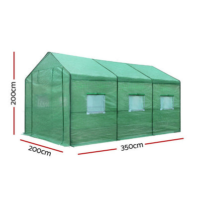 Greenfingers Greenhouse 3.5x2x2M Walk in Green House Tunnel Plant Garden Shed-1