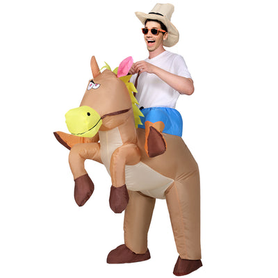 Inflatable Cowboy Costume Adult Suit Blow Up Party Fancy Dress Halloween Cosplay-0