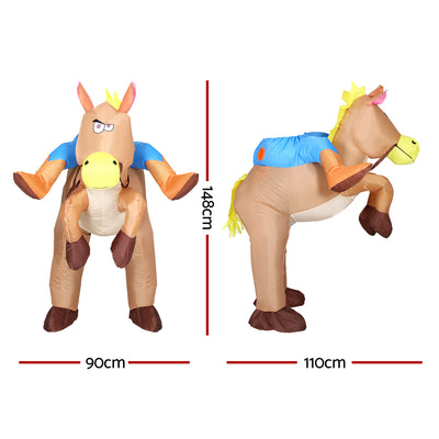 Inflatable Cowboy Costume Adult Suit Blow Up Party Fancy Dress Halloween Cosplay-1