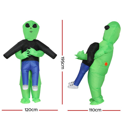 Inflatable Green Alien Costume Adult Suit Blow Up Party Fancy Dress Halloween Cosplay-1