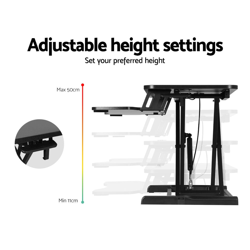 Artiss Standing Desk Riser Height Adjustable Black 80CM-6