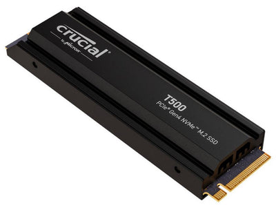 Crucial T500 1TB Gen4 NVMe SSD Heatsink - 7300/6800 MB/s R/W 600TBW 1440K IOPs 1.5M hrs MTTF Acronis True Image Adobe Creative Cloud for PS5 ~MZ-V8P-0