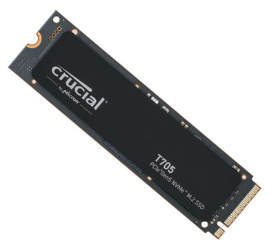 Crucial T705 1TB Gen5 NVMe SSD - 13600/10200 MB/s R/W 600TBW 1400K IOPs 1.5M hrs MTTF DirectStorage for Intel 14th Gen & AMD Ryzen 7000-0