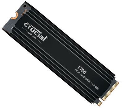 Crucial T705 2TB Gen5 NVMe SSD Heatsink - 14500/12700 MB/s R/W 1200TBW 1550K IOPs 1.5M hrs MTTF DirectStorage for Intel 14th Gen & AMD Ryzen 7000-0