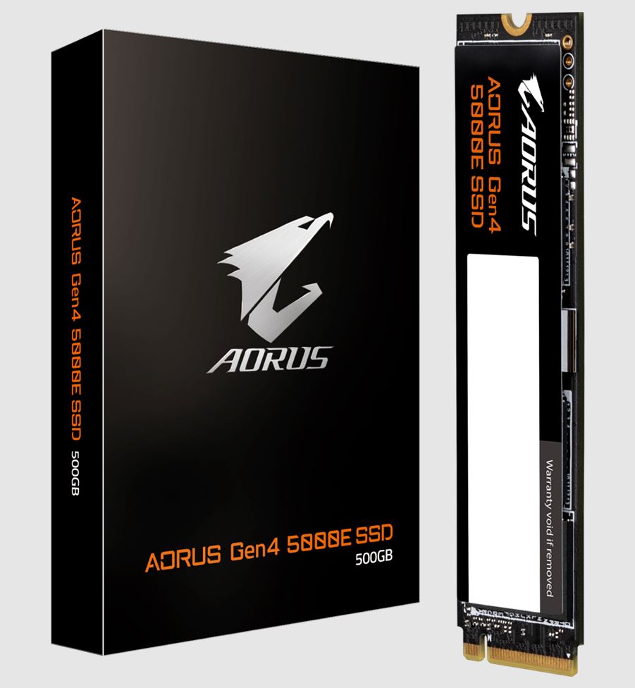 Gigabyte AORUS Gen4 5000E SSD 500GB PCI-Express 4.0x4, NVMe 1.4, Sequential Read ~5000 MB/s, Sequential Write 3800 MB/s-0