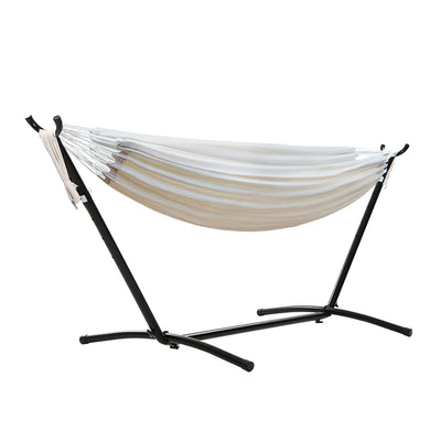 Gardeon Hammock Bed Camping Chair Outdoor Lounge Single Cotton with Stand-0